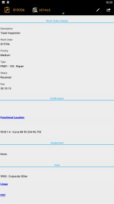 Скриншот приложения SAP Work Manager for Phone - №4