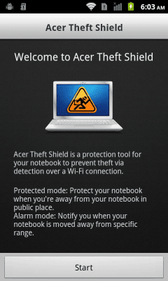 Скриншот приложения Acer Theft Shield - №1