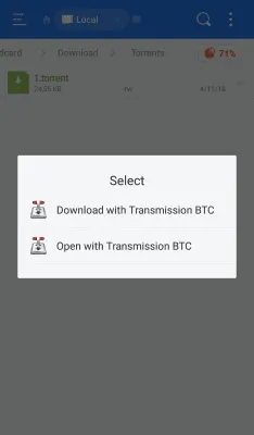 Скриншот приложения Transmission BTC - Torrent Downloader - №7