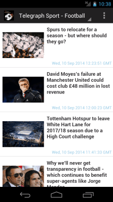 Скриншот приложения Easy RSS Football News Soccer - №2