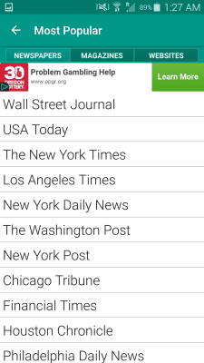 Скриншот приложения World Newspapers - №3
