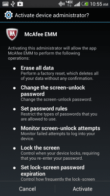 Скриншот приложения McAfee EMM - №3