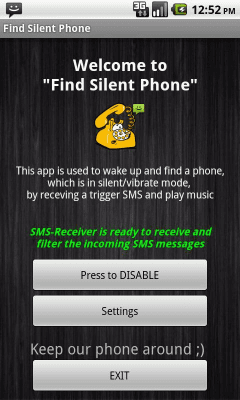 Скриншот приложения Find My Phone (with a SMS) - №2