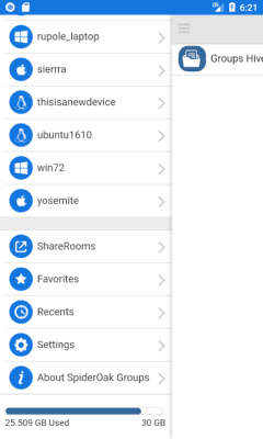Скриншот приложения SpiderOak Groups - №3