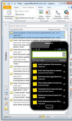 Скриншот приложения Outlook Note - USB Sync - №1