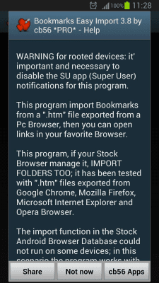 Скриншот приложения Bookmarks Easy Import - №5