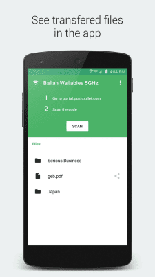 Скриншот приложения Pushbullet Portal - WiFi file transfers - №3