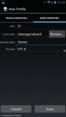 Скриншот приложения FtpCafe FTP клиент - №7