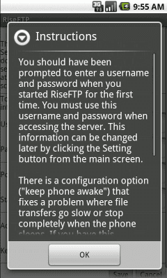 Скриншот приложения Rise FTP Server - №2