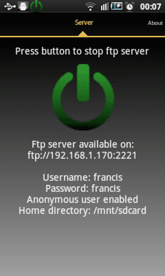 Скриншот приложения Ftp Сервер - №2