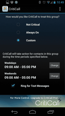 Скриншот приложения CritiCall Free - №5