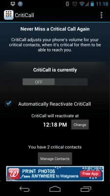 Скриншот приложения CritiCall Free - №8