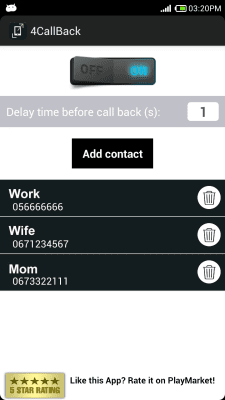 Скриншот приложения 4CallBack(free) - перезвонить - №1