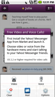 Скриншот приложения Yahoo! Messenger Plug-in - №1