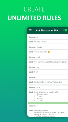 Скриншот приложения Автоответчик для WhatsApp - №3