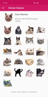 Скриншот приложения Новые смешные наклейки мем кошки WAStickerApps - №3
