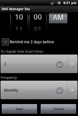 Скриншот приложения Менеджер SMS lite - №4