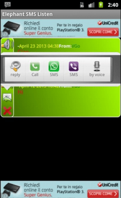 Скриншот приложения Elephant SMS Listen - №2