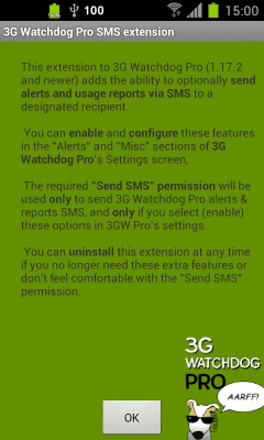 Скриншот приложения 3G Watchdog Pro SMS extension - №1