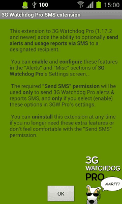 Скриншот приложения 3G Watchdog Pro SMS extension - №2