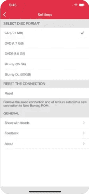 Скриншот приложения Nero AirBurn - №3