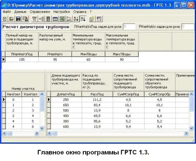 Скриншот приложения Гидравлические расчеты тепловых сетей - №1