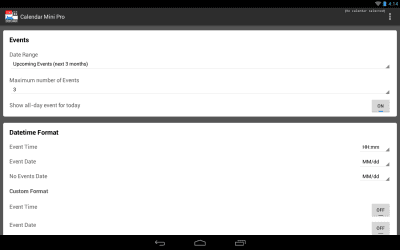 Скриншот приложения Календарь Mini - №9
