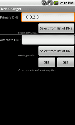 Скриншот приложения DNS Changer - №1