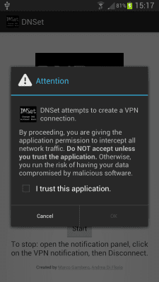 Скриншот приложения DNSet - №2
