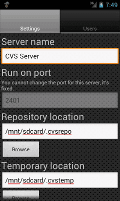 Скриншот приложения CVS Server - №2