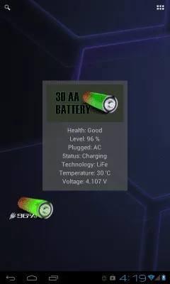 Скриншот приложения 3D AA Battery Widget - №3