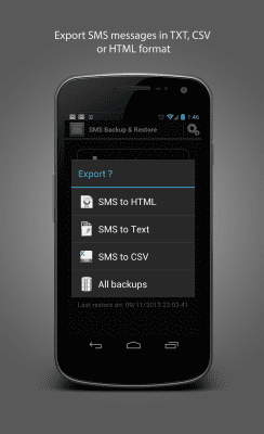 Скриншот приложения MDroid SMS Backup & Restore - №2