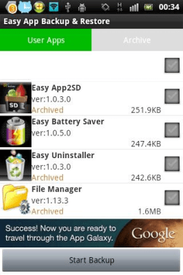 Скриншот приложения Easy App Backup & Restore - №1