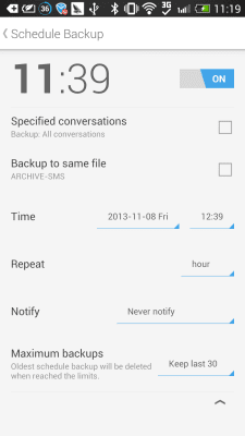 Скриншот приложения SMS Backup & Restore (Kitkat) - №6