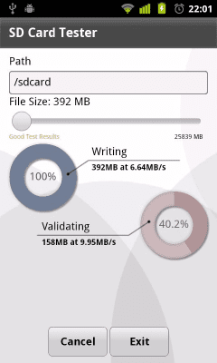 Скриншот приложения SD Card Tester - №2