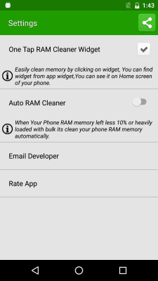 Скриншот приложения Clean RAM Memory - №3
