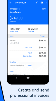 Скриншот приложения Zoho Invoice - Billing app - №2