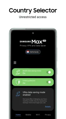 Скриншот приложения Samsung Max Privacy VPN and Data Saver - №3