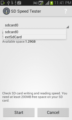 Скриншот приложения SD Speed Tester - №2