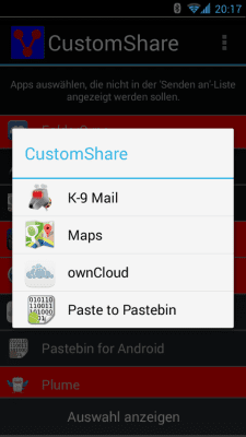 Скриншот приложения CustomShare - №2