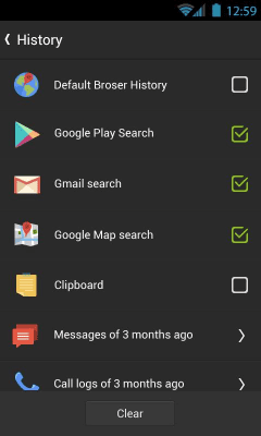 Скриншот приложения Erase History.GO - №1