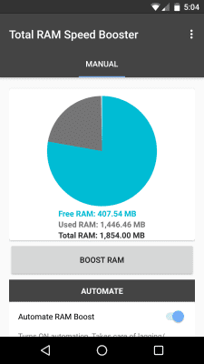 Скриншот приложения Total RAM Booster Free - №1