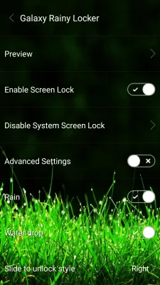 Скриншот приложения Galaxy rainy lockscreen - №1