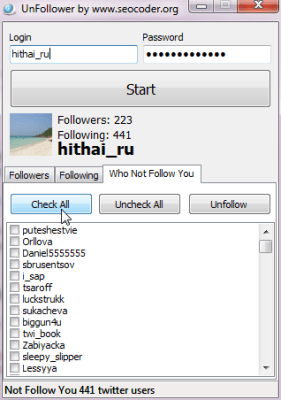 Скриншот приложения Unfollower - №1