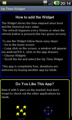 Скриншот приложения Up Time Widget - №2