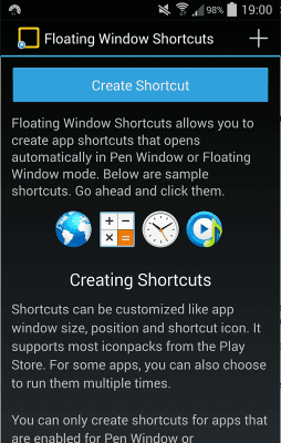 Скриншот приложения Floating Window Shortcuts - №1