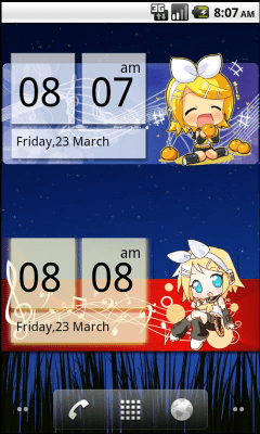 Скриншот приложения Chibi Rin Clock Widget (2x4) - №1