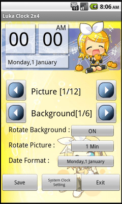 Скриншот приложения Chibi Rin Clock Widget (2x4) - №3