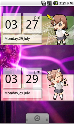 Скриншот приложения Chibi Biribiri Clock Widget - №1