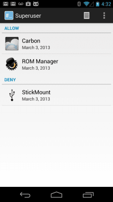 Скриншот приложения ClockworkMod Superuser - №6